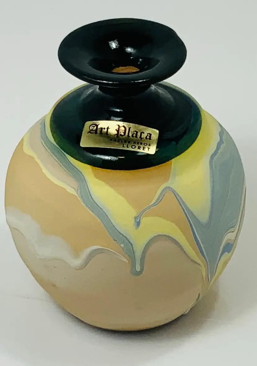 Vintage Scandinavian Wonders Drip Glaze Ceramic Vase ART Placa Lloret Studio Pottery