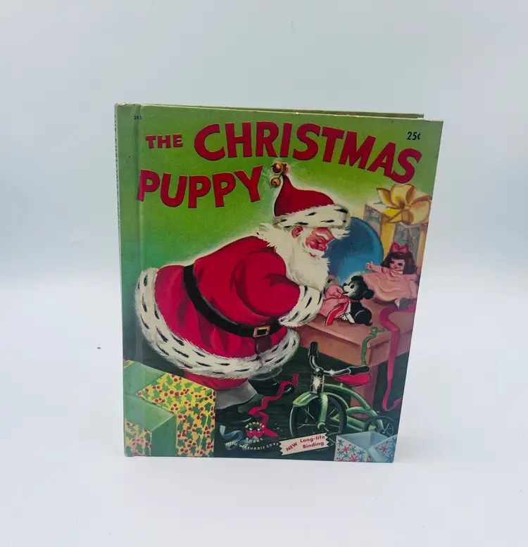 Vintage 1953 "The christmas Puppy" Wonder Book - Santa and Puppy Children's Storybook