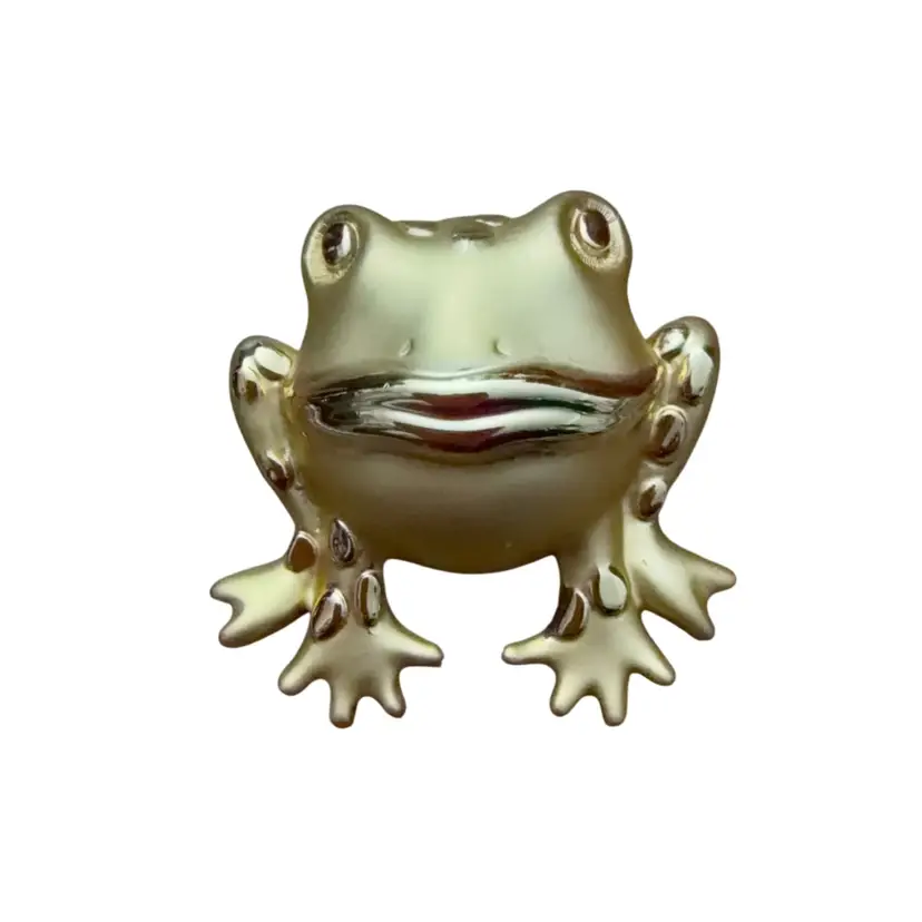 Gold Tone Frog Brooch Pin 2”
