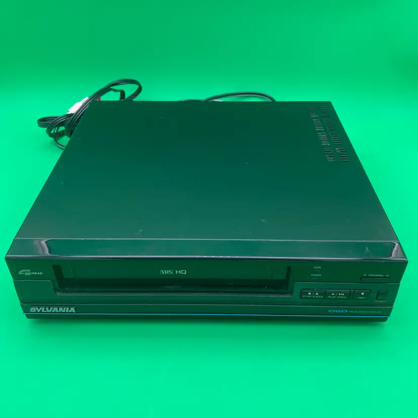 Sylvania Black VCR Model #VC4040AT01 w/ Cables - Tested Working No Remote