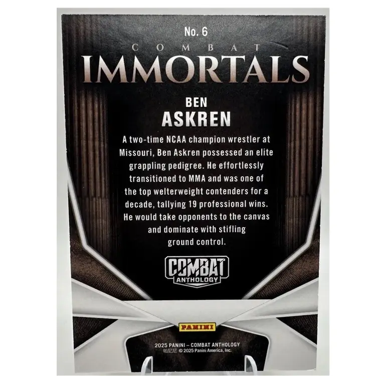 2025 Panini Combat Anthology Ben Askren Immortals No. 6 Gold /10
