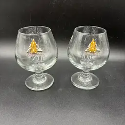 Commemorative  Brandy Snifter Pair - Space Shuttle Kennedy Space Center
