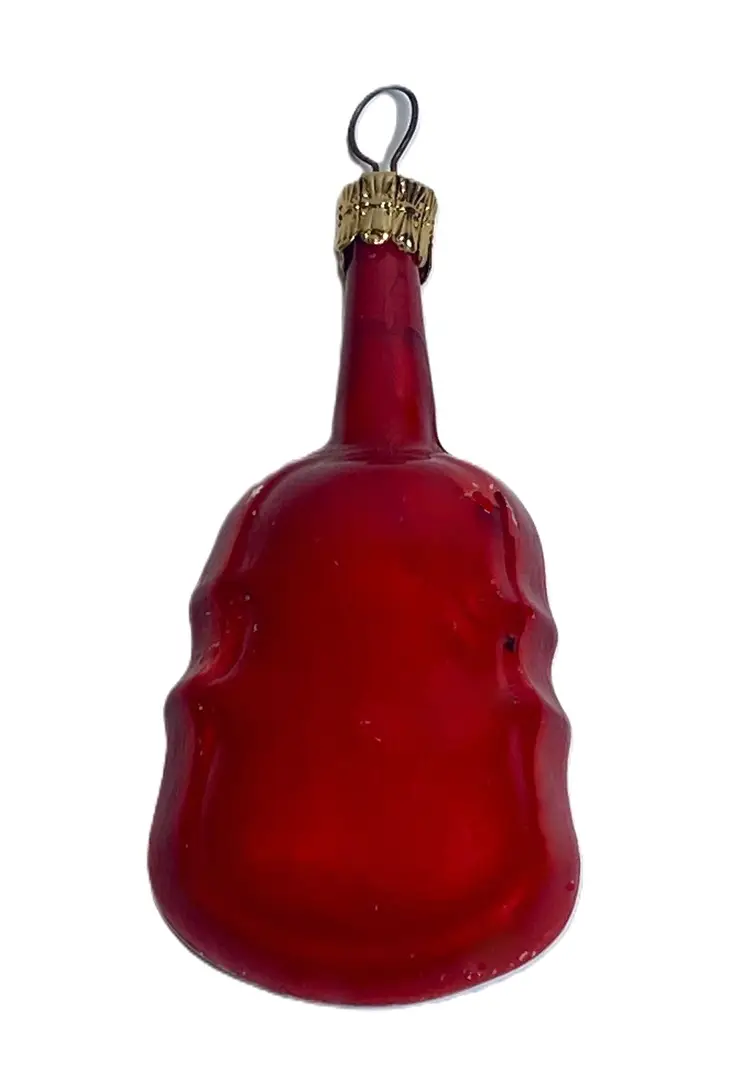 *VTG* Mercury Glass Red Violin Christmas Ornament Hand Painted Czechoslovakia 3"