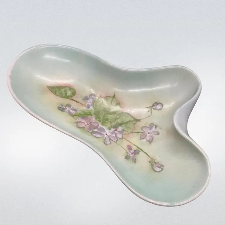 Beautiful Hand painted Boudoir Dresser Trinket Dish