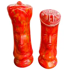 Drip Glaze Orange Chess Pieces Salt And Pepper Set