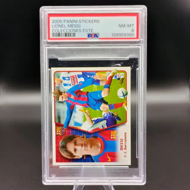 Lionel Messi 2005 Panini Stickers Colecciones Este PSA 8