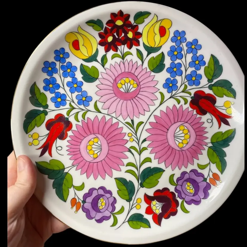 Kalocsa Porcelain Decorative Floral Dish - Hungary