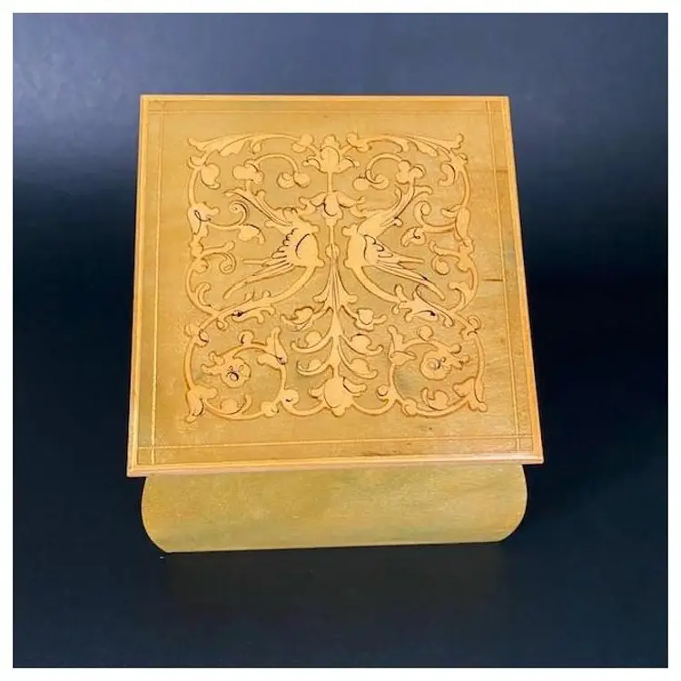 Italian Handcrafted Wooden Inlaid/Velvet Lined Jewelry/Trinket Box