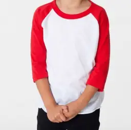 American Apparel Baseball Tee - 50 Pieces. Size 6t. New.