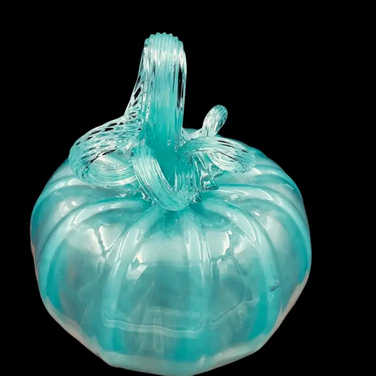Sea-foam Green Glass Pumpkin