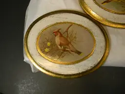 Italian Art Wooden Bird Plaques (2)