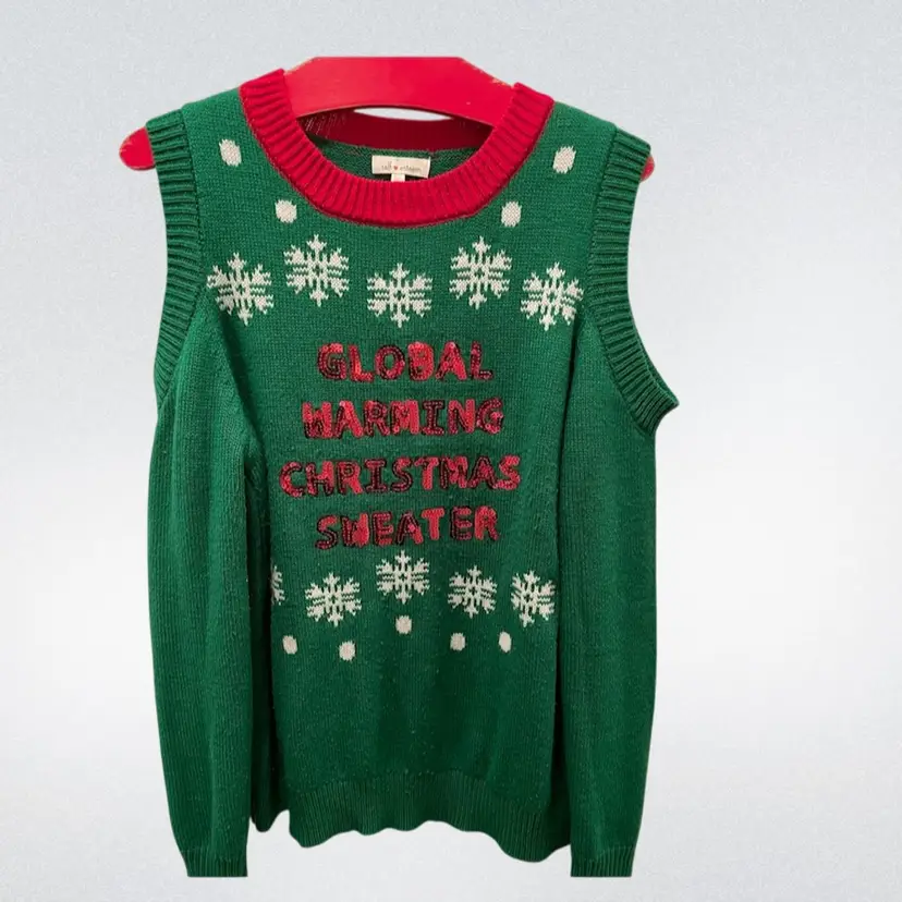 NOT So Ugly Global Warming Cold Shoulder Style Women's Sweater