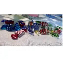 10 Pieces Of Art Glass Candy Shown Live 5/10/26