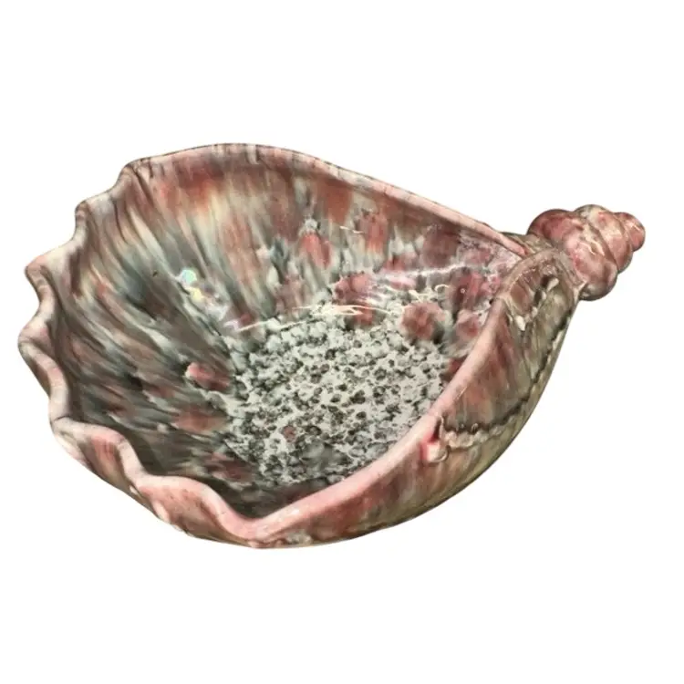 Vintage Italian Fratelli Fanciullacci Retro Glazed Pottery Sea Shell Dish - See Description