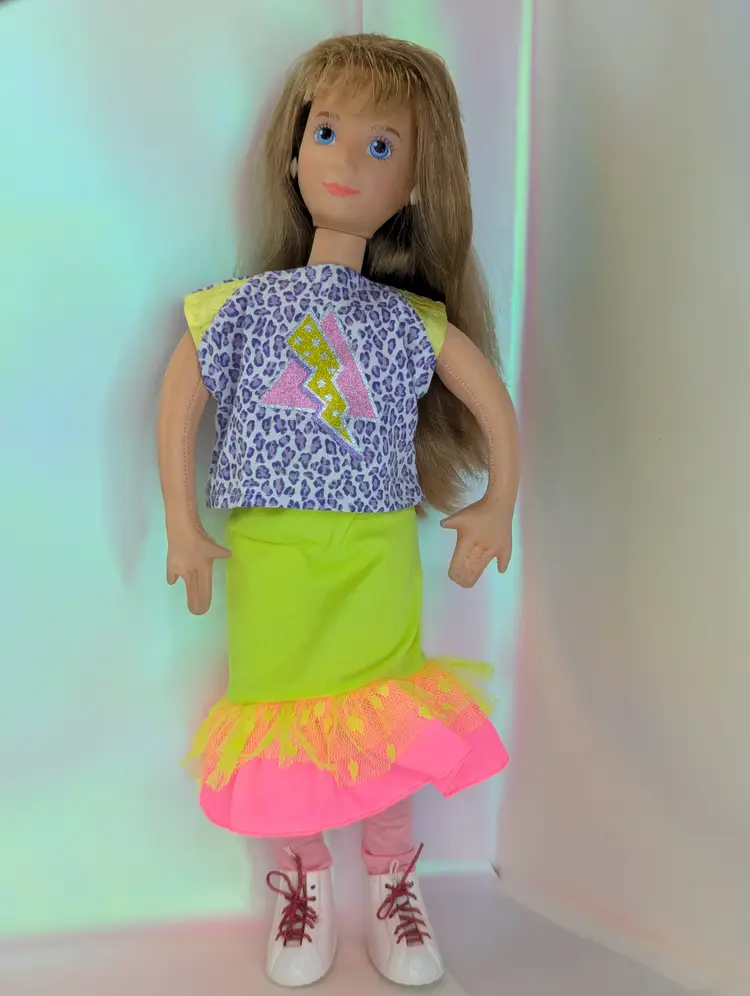 Hot Looks Elkie Doll 1986 Mattel Vintage 18" Bendable Poseable Fashion clothes Vintage 80s collectible cloth dolls