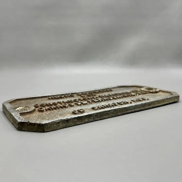 Vtg National Railroad Car Constructor Hecho En Mexico Carros Ferrocarril Sign Nameplate