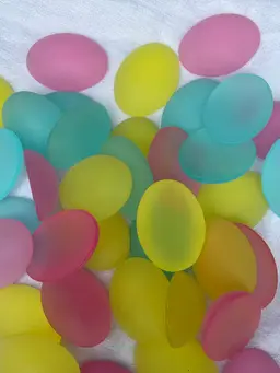 Oval Cabochons Lucite Frosted Dome