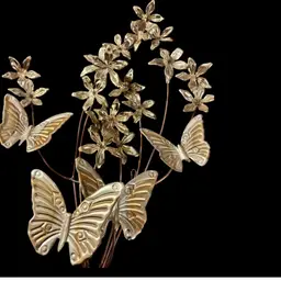 (2) HOMCO Vintage Brass Copper Wall Hangings 2ft each