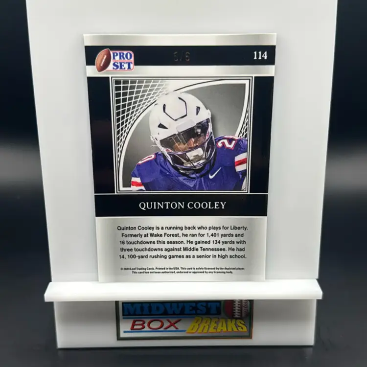 Quinton Cooley 5/6 Purple Crystal 2024 Leaf Pro Set Liberty MBBCRD