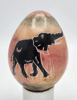 Soapstone Egg - Elephant