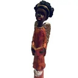 53. Gorgeous Ganz 8” Tall Resin African American Angel With Beautiful Dove Detail