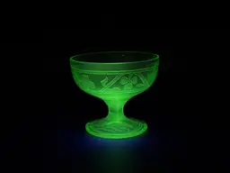 Vintage Hazel Atlas Cloverleaf Green Depression Glass Sherbet Glass | Uranium Glass