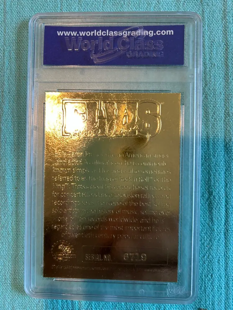 Elvis presley 2010 Merrick Mint Sculpted Gold Card "The King" WCG Graded 10 GEM