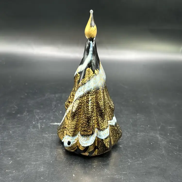 Murano Metro Artistico Glass Tree Green Gold And White