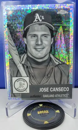 Jose Canseco 2022 Topps Chrome Platinum Anniversary Black & White Mini Diamond Oakland Athletics