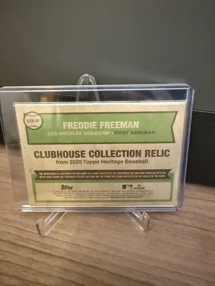 Freddie Freeman 2025 Topps Heritage Clubhouse Collection Relic