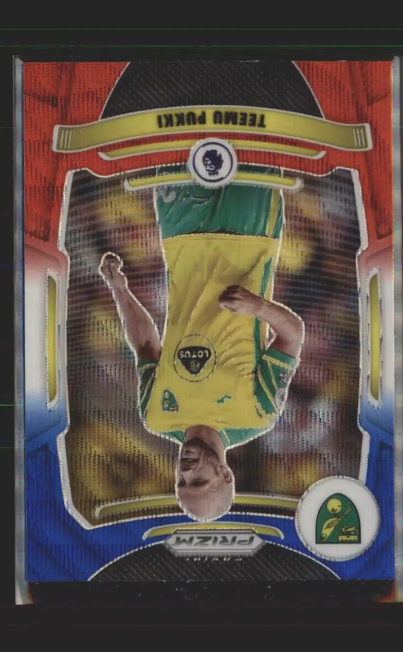2021-22 Prizm EPL #180 Teemu Pukki Prizms Red White and Blue - ( 138 ) - Norwich City