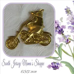 Vintage J. J. Gold Tone Hog On A Hog Brooch