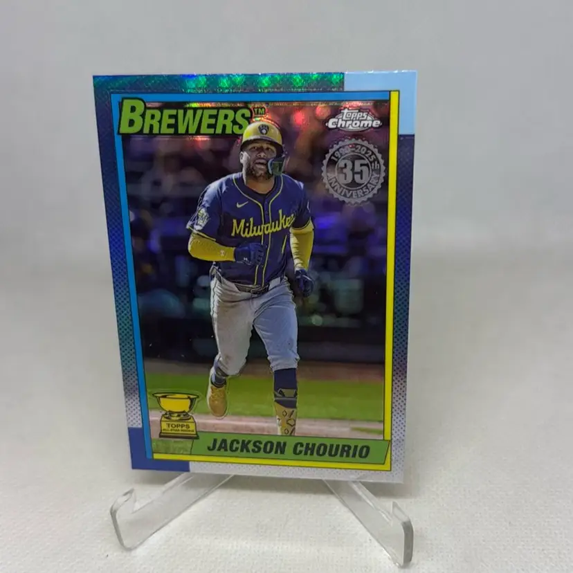Jackson Chourio 2025 Topps Chrome 1990 Topps Chrome Refractor #90CB-9 Brewers