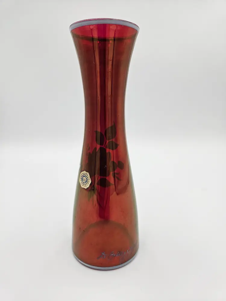 #TR55 Westmoreland Signed 1978 Ruby Vase