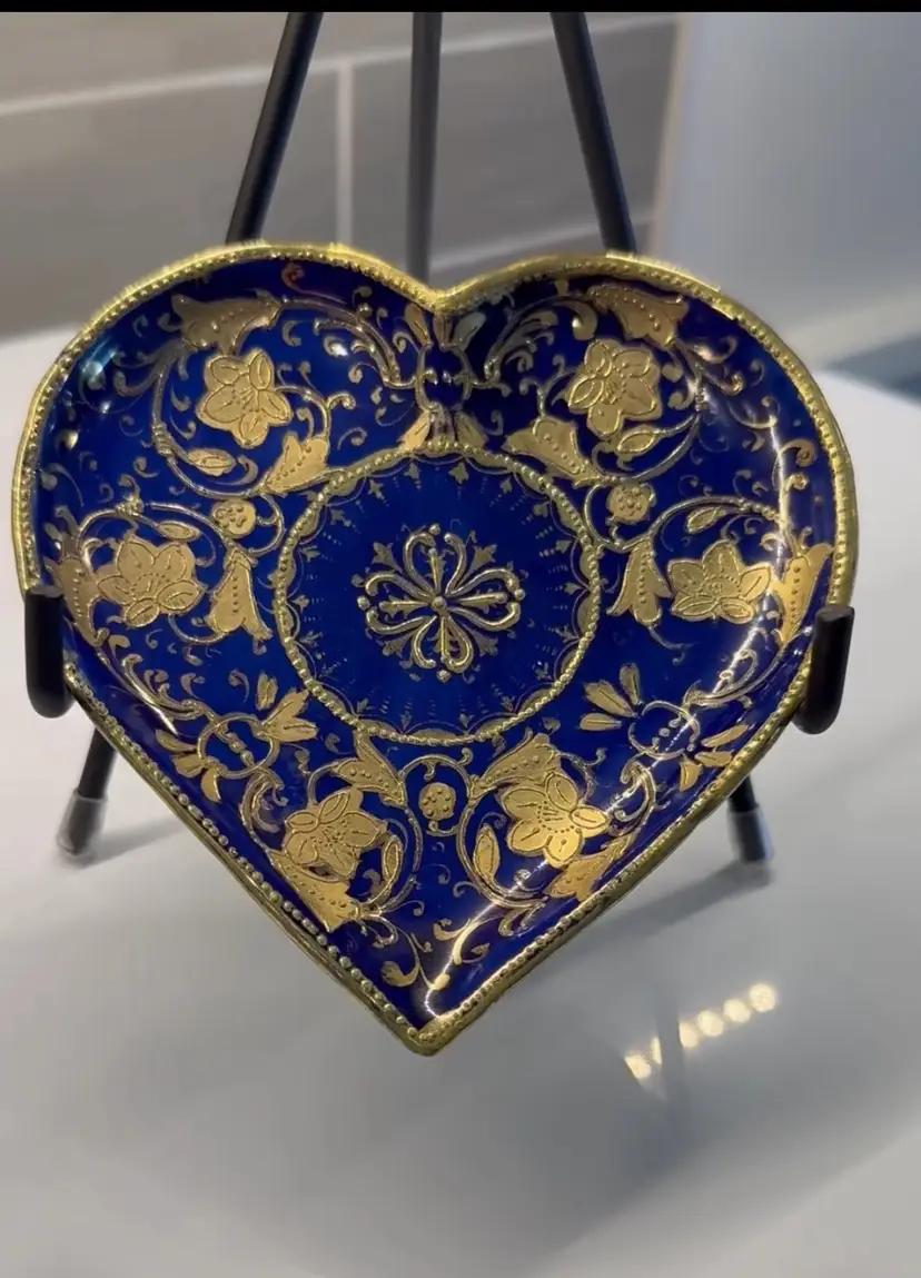 Nippon Cobalt Blue with Gold Gilding Heart Dish