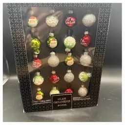 NIB Tiny Glass Ornaments - 20 Count