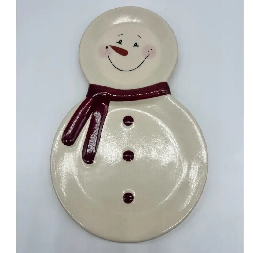 Contemporary Snowman Plate Or Platter
