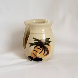 Pottery Napkin Holder Featuring Palm Tree