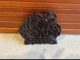 Wood Block Printing Piece With Floral Pattern