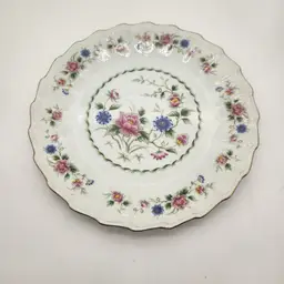 Andrea by Sadek Spring Night Fine China Dinner Plate Floral Scalloped Gold Trim