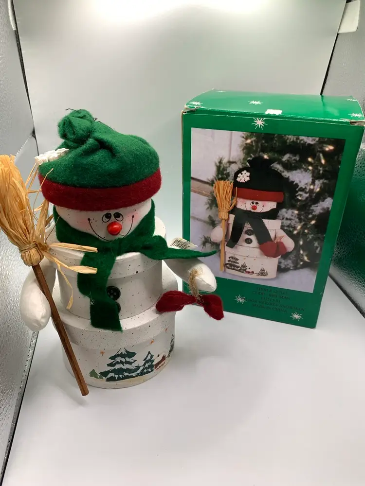 Vintage Snowman Stacking Mini "Boxes"
