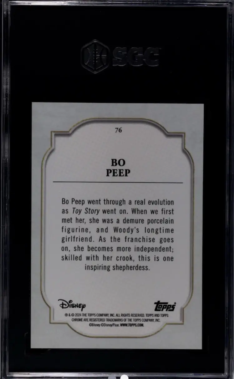 2024 Topps Chrome Pixar Bo Peep Orange Refractor /25 SGC 10 GEM POP 1 Toy Story