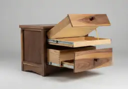 Walnut Night Stand with Hidden Compartments