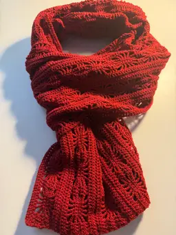 Burgundy Cashmere Scarf - Crochet Art