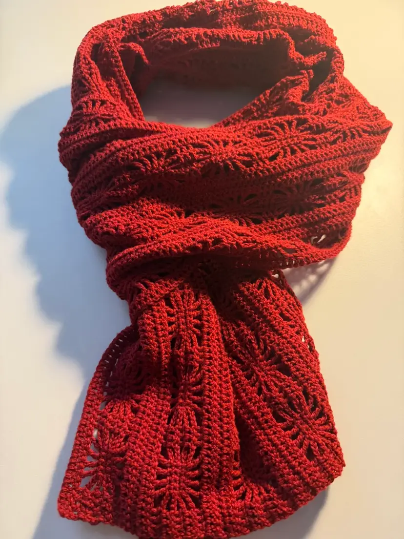 Burgundy Cashmere Scarf - Crochet Art