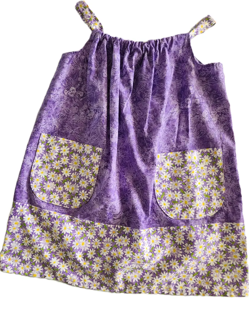 Girls Daisy and Dragonfly Pillowcase Dress Size 5