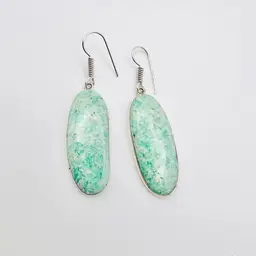 Amazonite Earrings in Sterling Silver Finish (#A120)