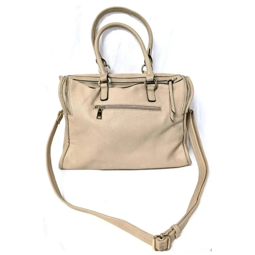 Biege PU Eight Pocket Purse