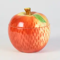 Vintage Czech PV Porcelain Apple Jam Jar - Storage Tea Sugar Trinkets