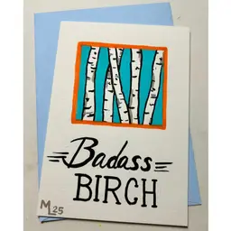 Made By Me, Hand Painted Greeting Card, Birch
